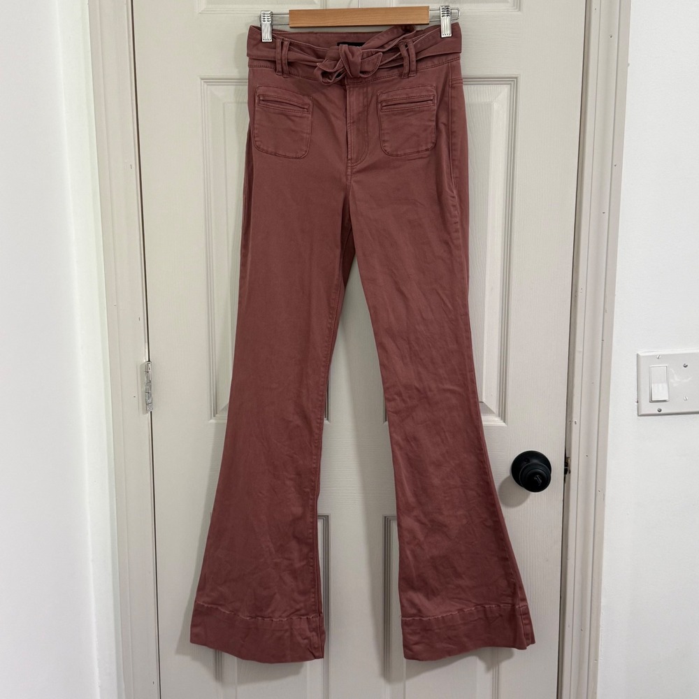 Dusty Rose Bell Bottom Pants Women 4 Express Y2K 70s Retro Boho Festival Indie
